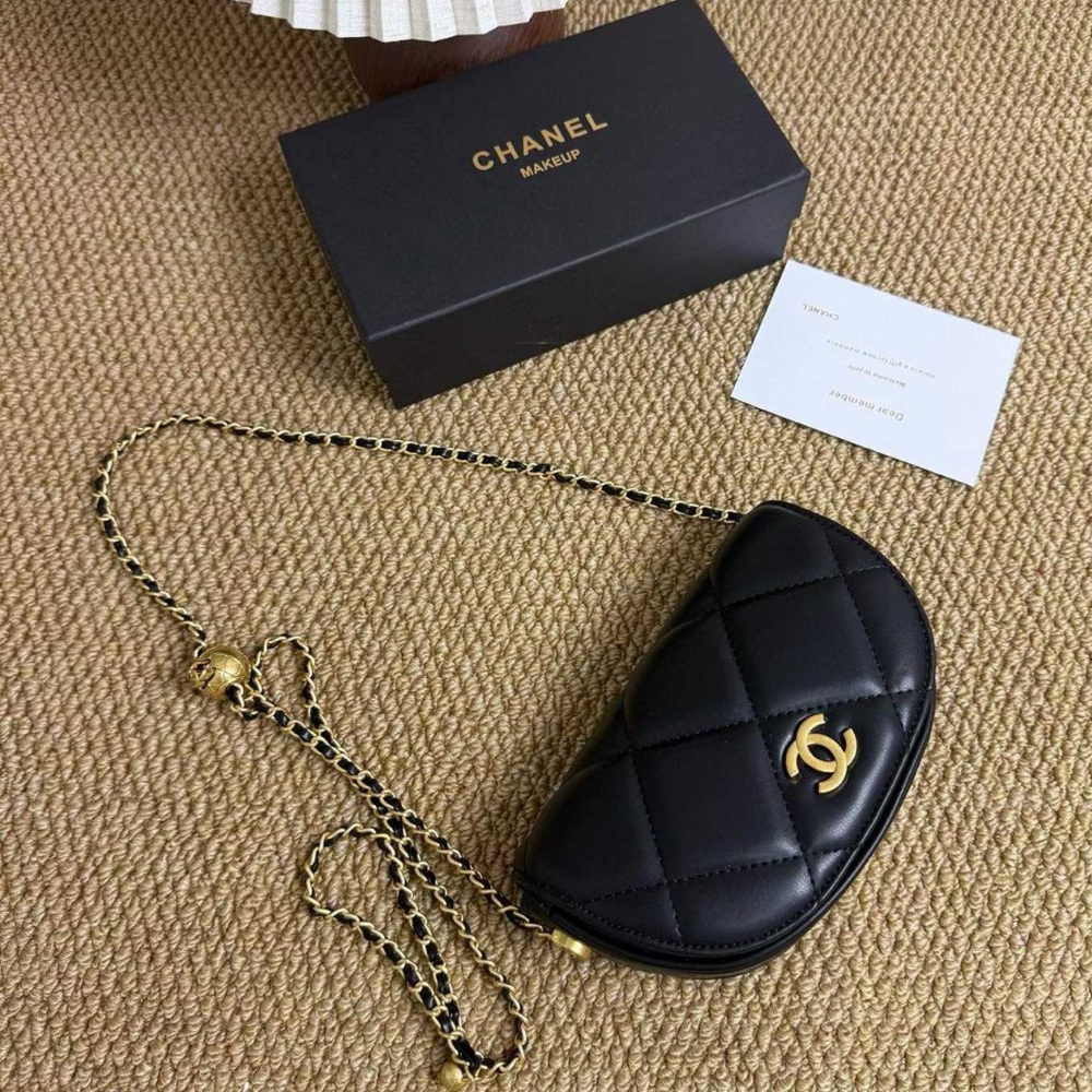 NIB CHANEL MAKEUP LINE Black Quilted VEGAN Leather Crossbody - Picture 9 of 11